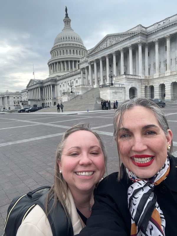 Jamie and Allison in front of Capitol Hill